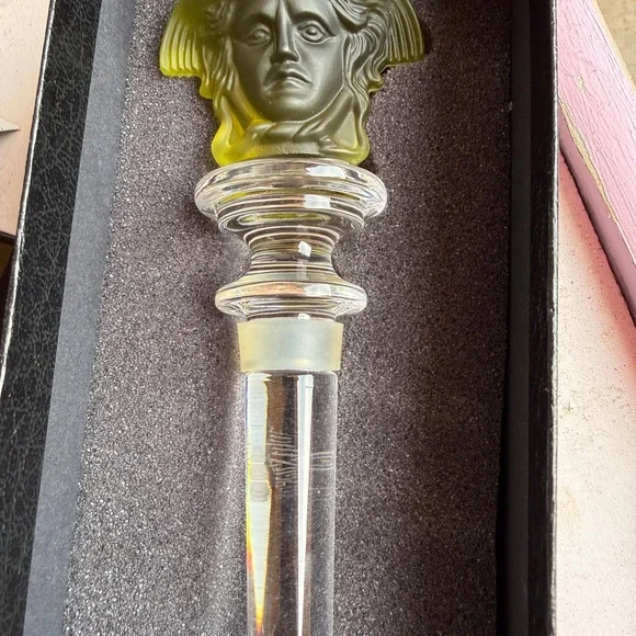 Versace Medusa Crystal Wine Stoppers - Clear and Olive - Picture 4 of 9